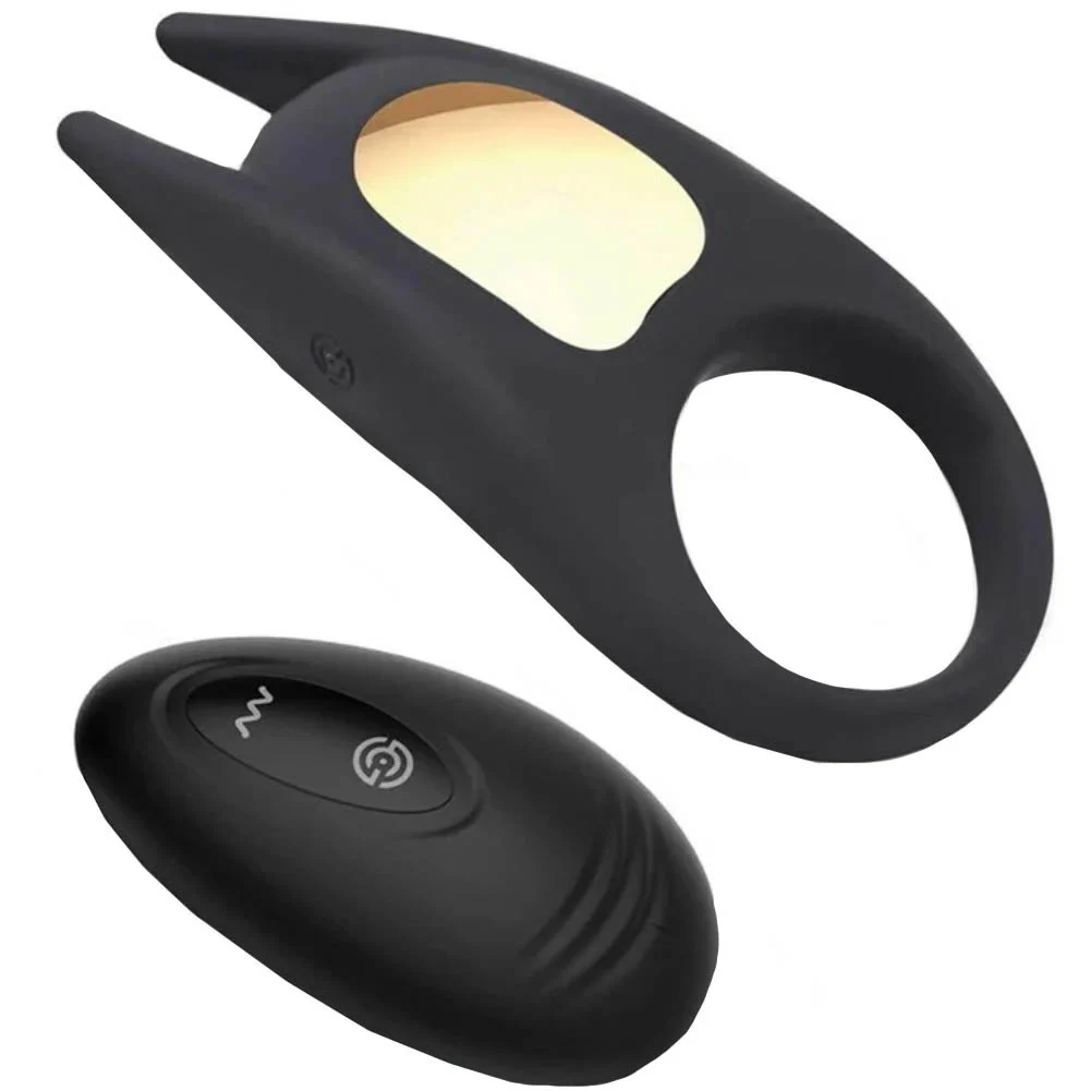 Adam & Eve Lucas II Vibrating Rechargeable Couples Ring with Remote, Black
