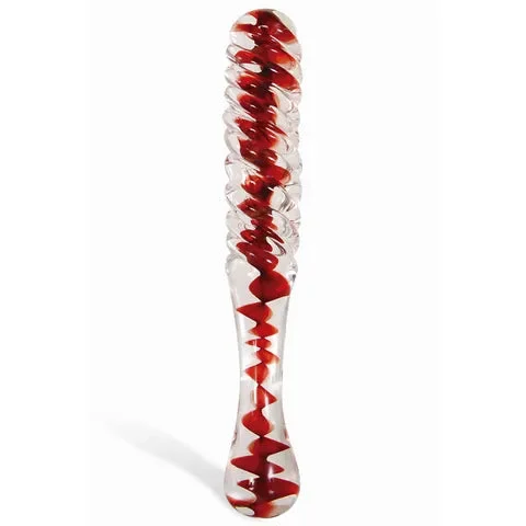 ADAM & EVE SWEETHEART SWIRL GLASS DILDO