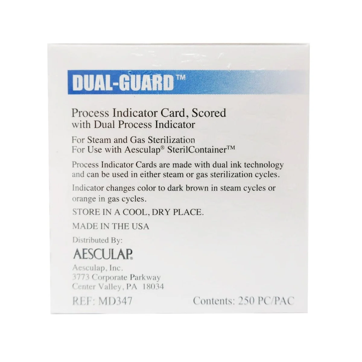 Aesculap Sterilization Process Indicator Card