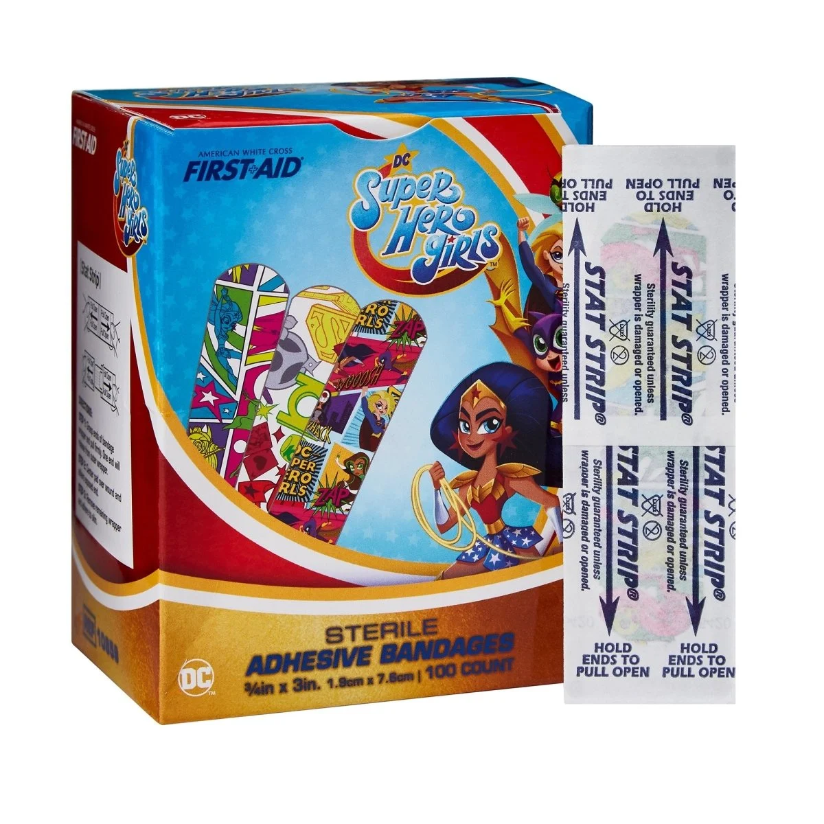 American White Cross First Aid DC Super Hero Girls Kid Design Adhesive Strips