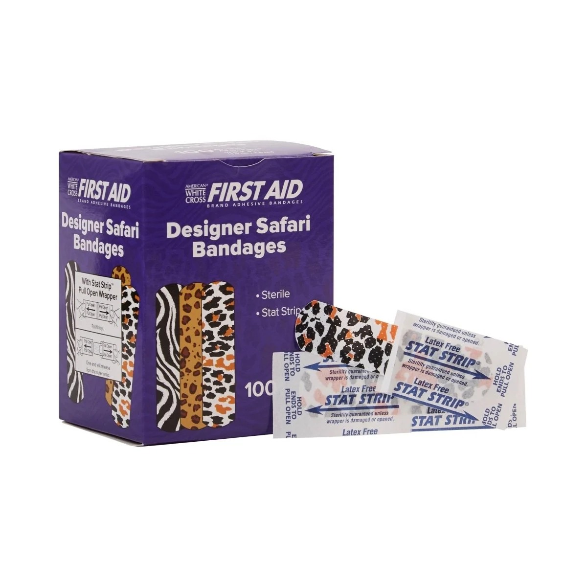 American White Cross Stat Strip Designer Safari Adhesive Strips