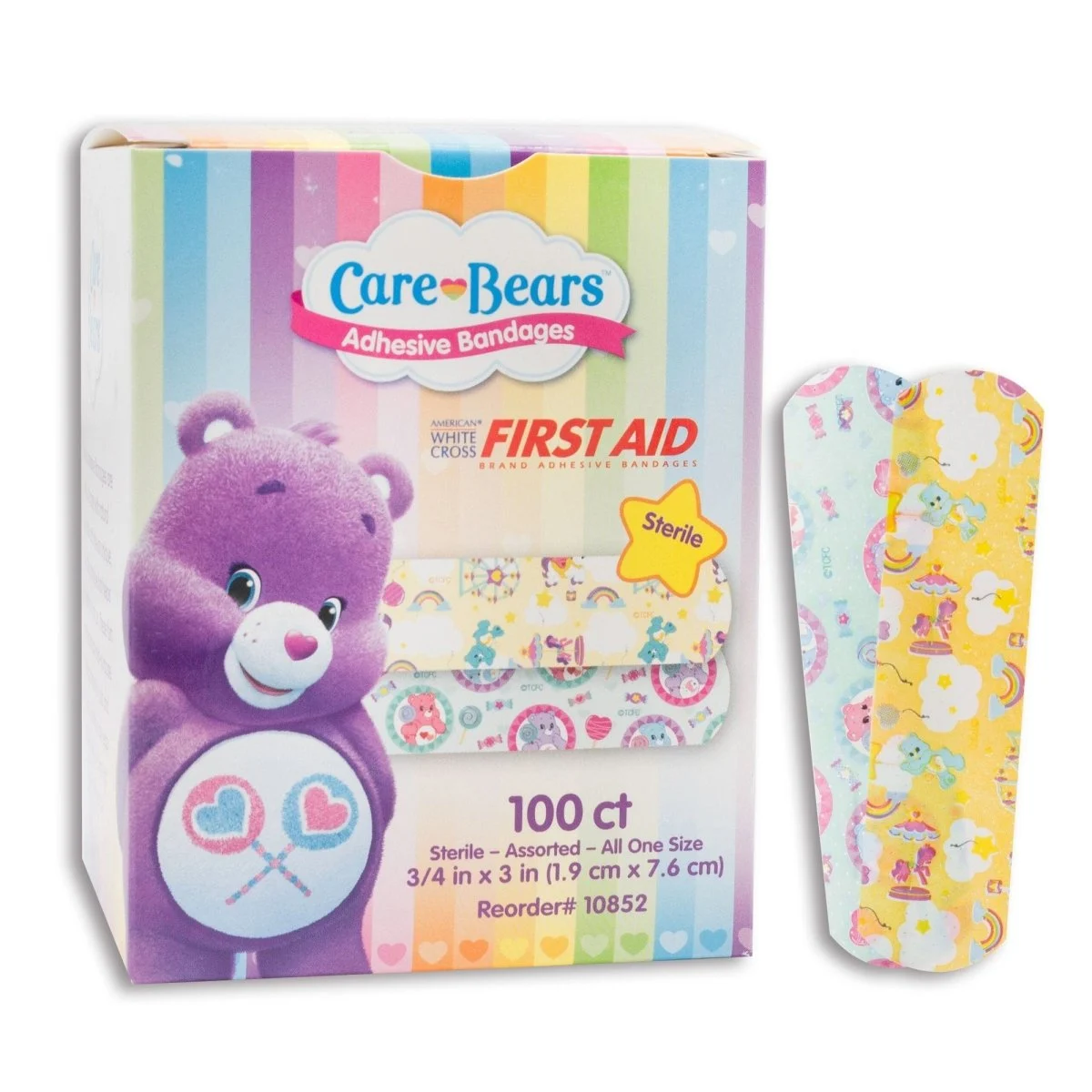 American White Cross Stat Strip Kid Design (Care Bears) Adhesive Strips