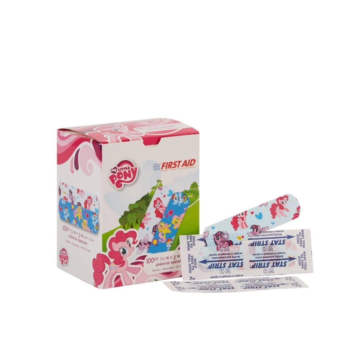 American White Cross Stat Strip Kid Design (My Little Pony) Adhesive Strips