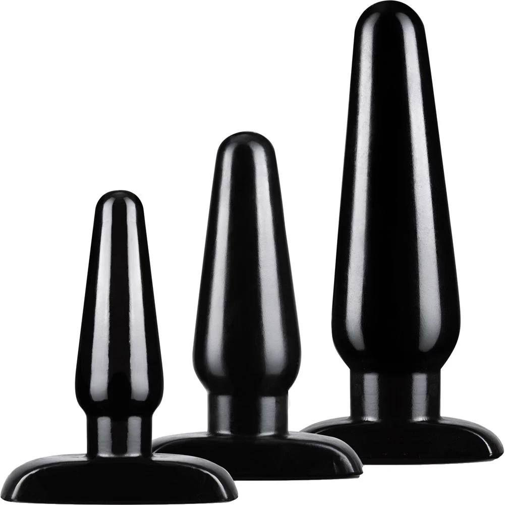 Anal Adventures Basic Butt Plug Kit, Black
