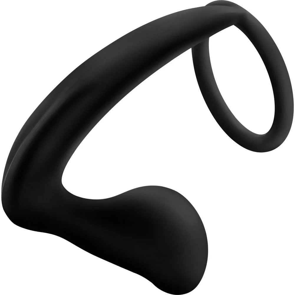 Anal Adventures Platinum Penis Ring Plug, 2", Black