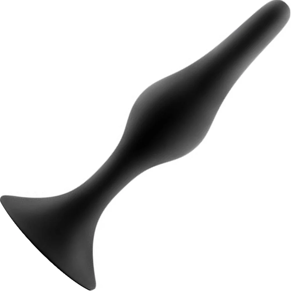 Anal Adventures Platinum Silicone Beginner Plug, 3.25", Black
