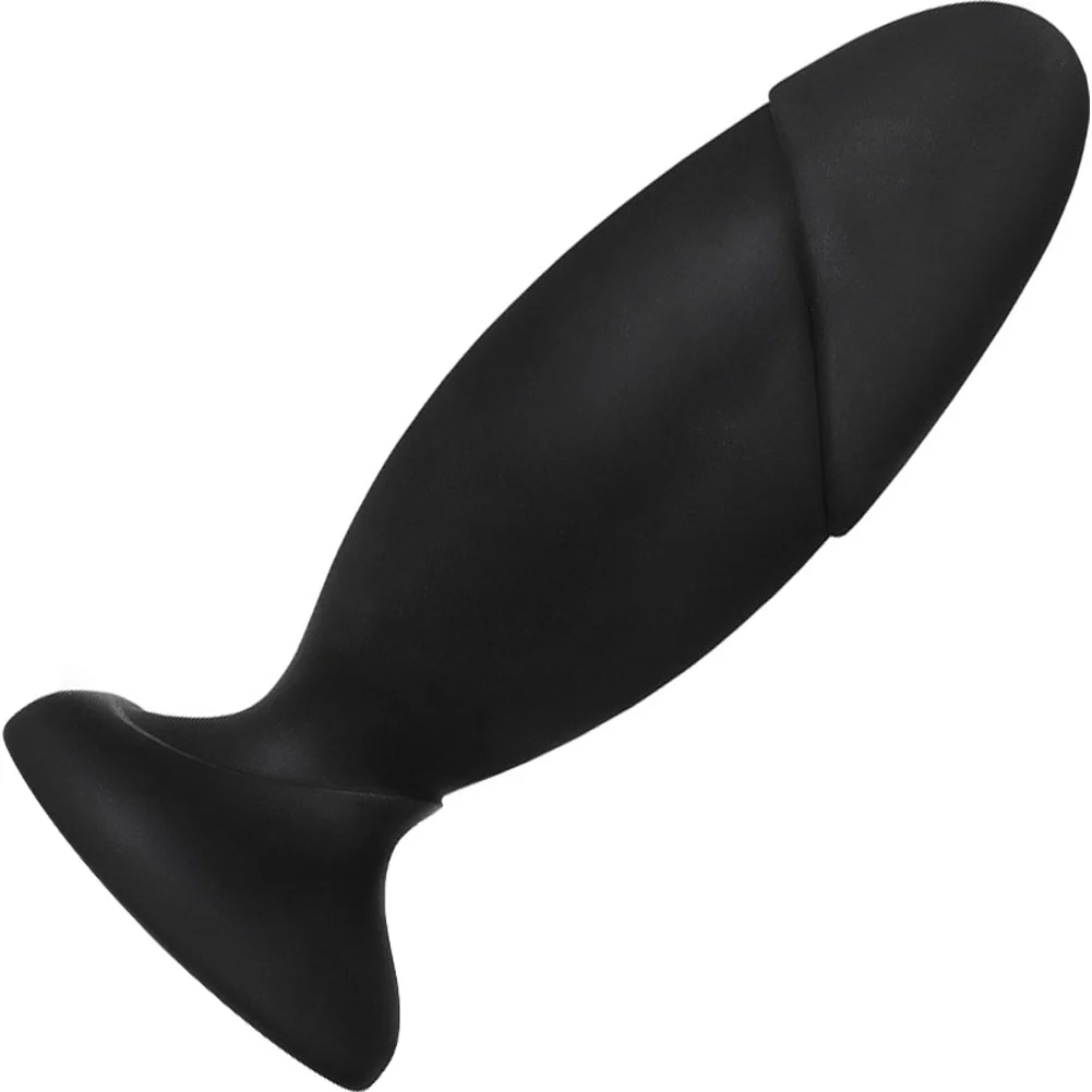 Anal Adventures Platinum Silicone Rocket Plug, 6.5", Black
