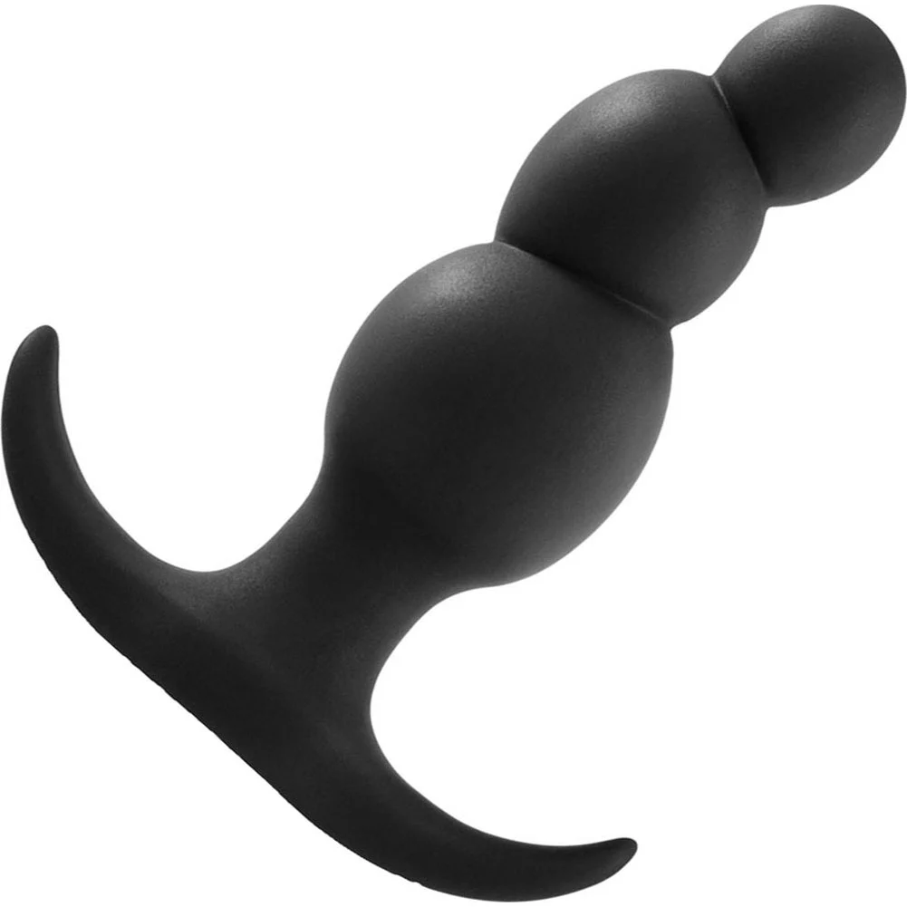 Anal Adventures Platinum Stacked Butt Plug, 3.25", Black