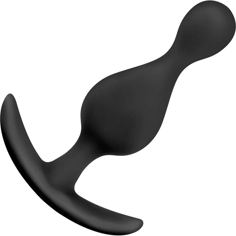 Anal Adventures Platinum Wave Butt Plug, 4.5", Black