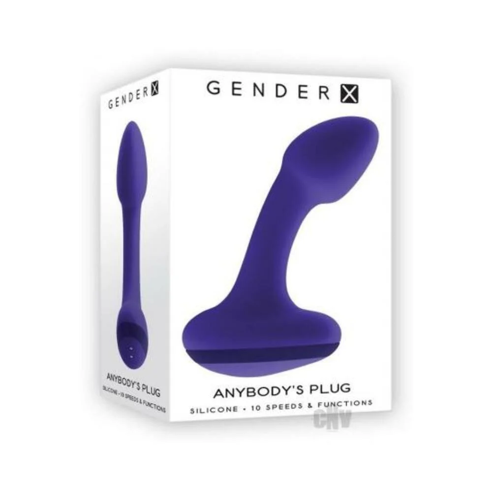 Anybody's Rechargeable Silicone Butt Plug Purple