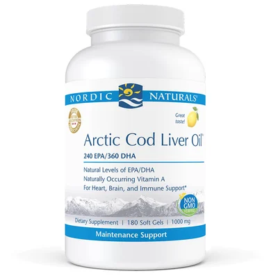 Arctic Cod Liver Oil Lemon 180 Softgels (Nordic Naturals)