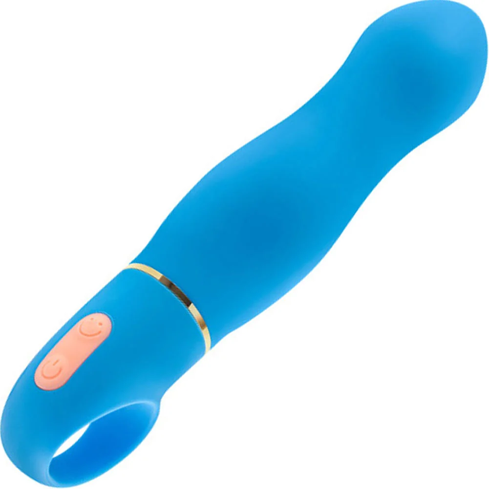Aria Exciting AF Silicone Vibrator, 6.25", Blue