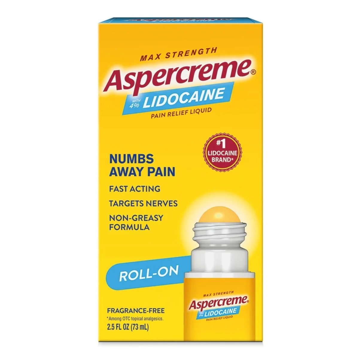 Aspercreme With 4% Lidocaine Pain Relief Liquid Fragrance Free