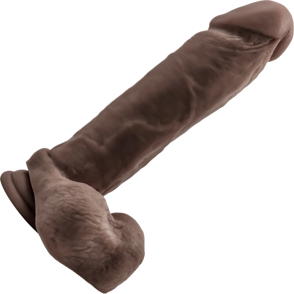 Au Natural Dildo with Suction Cup, 9.5", Chocolate