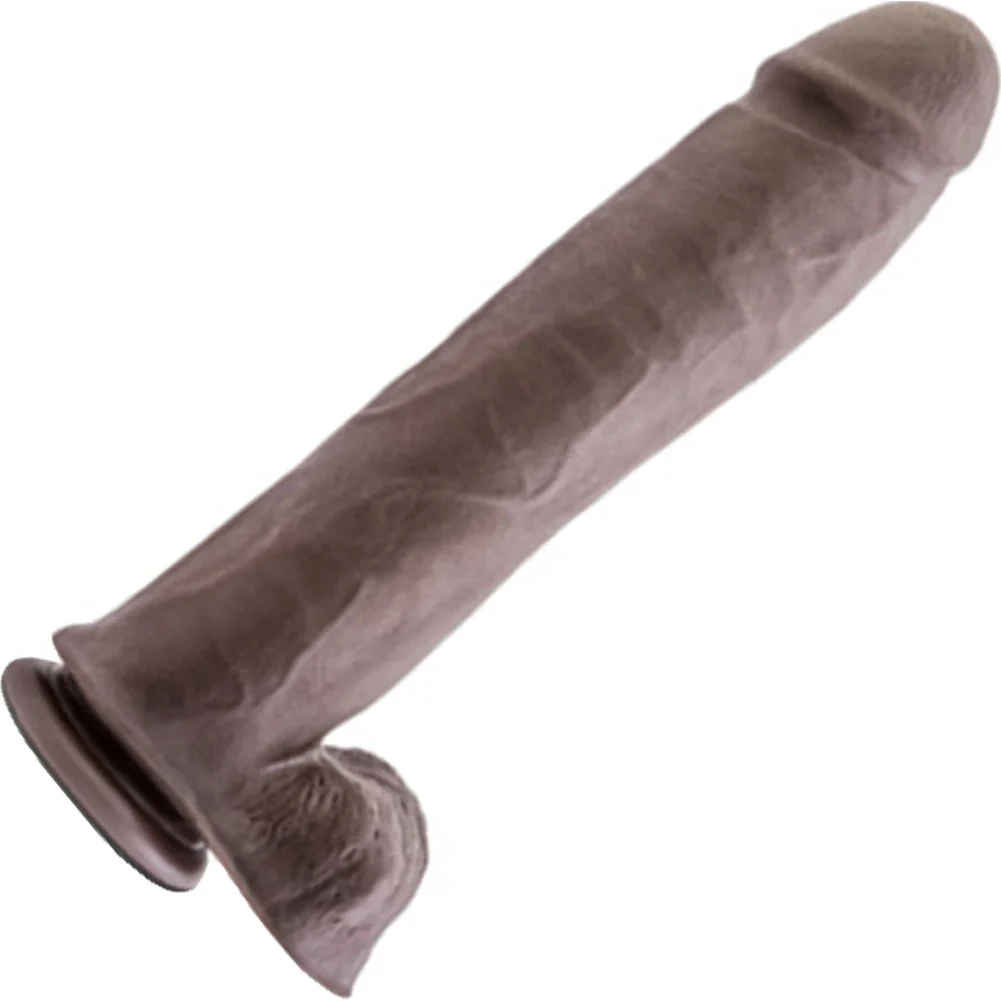 Au Naturel Big John Sensa Feel Dual Density Dildo, 11.5", Chocolate