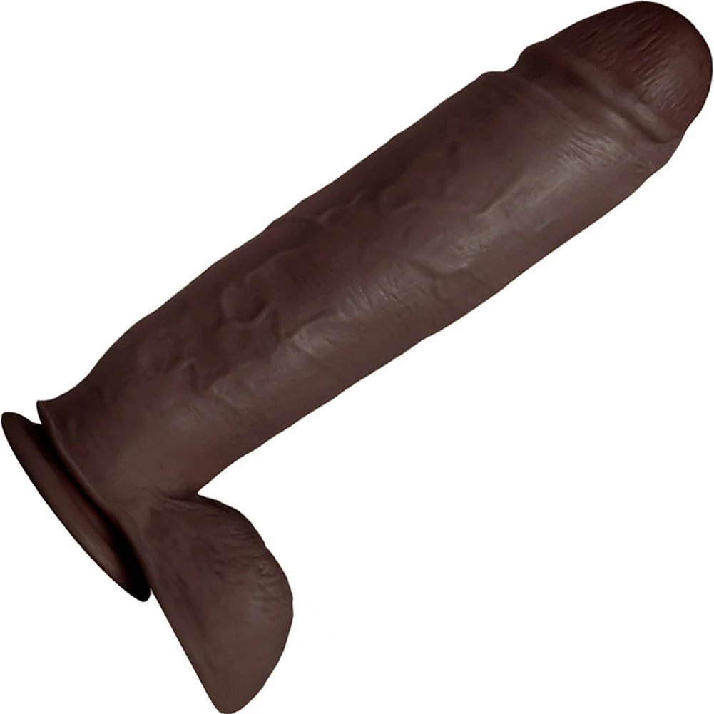 Au Naturel Huge Dual Density Realistic Dildo, 10", Chocolate