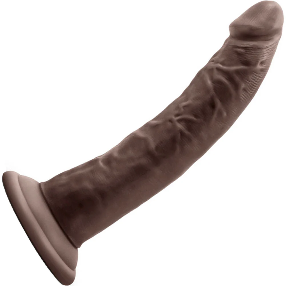 Au Naturel Jack Curved Dual Density Dildo, 7", Chocolate
