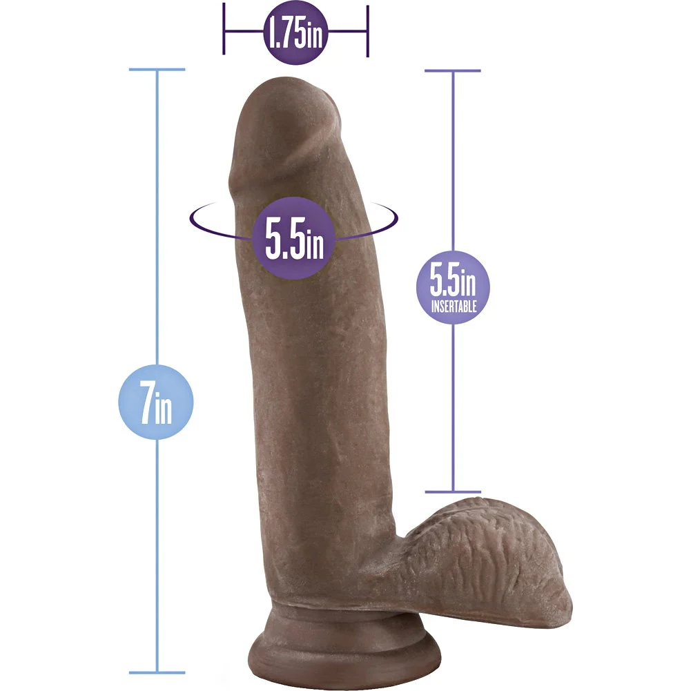 Au Naturel Sensa Feel Realistic Dildo with Suction Cup, 7", Chocolate