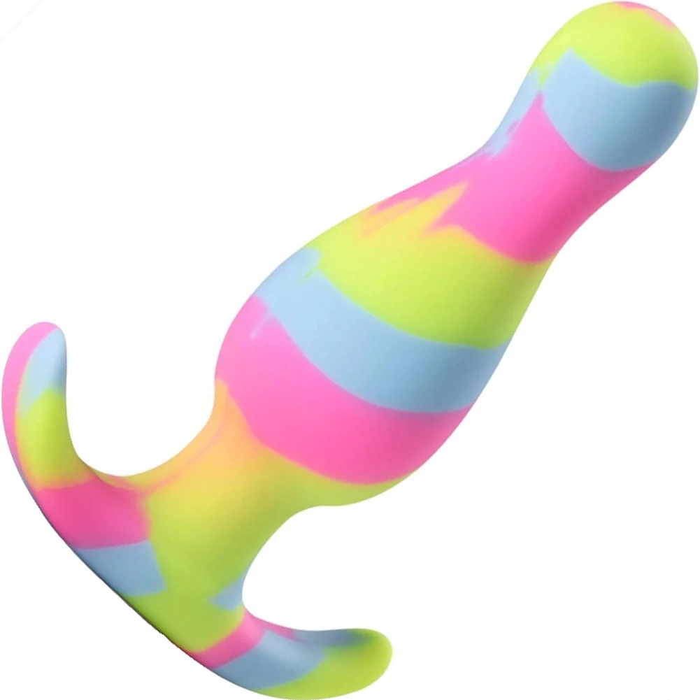 Avant Kaleido Silicone Butt Plug, 3.5", Lime Rainbow