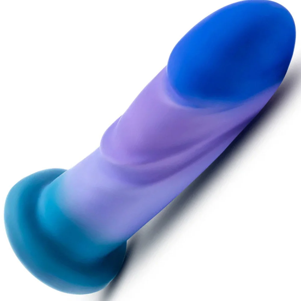 Avant Midnight Rendezvous UltraSilk Silicone Dildo, 7.5", Ocean Blue