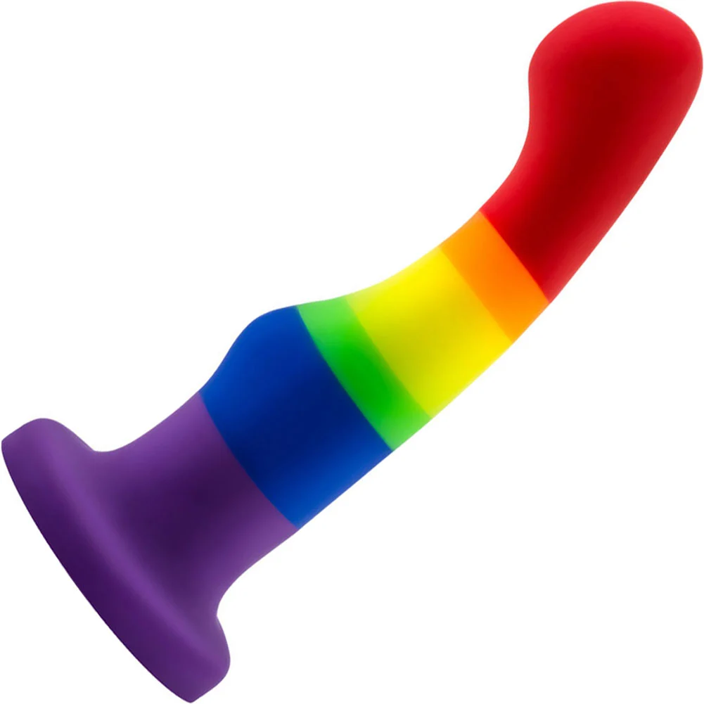 Avant Pride P1 Freedom Silicone Dildo, 6", Rainbow