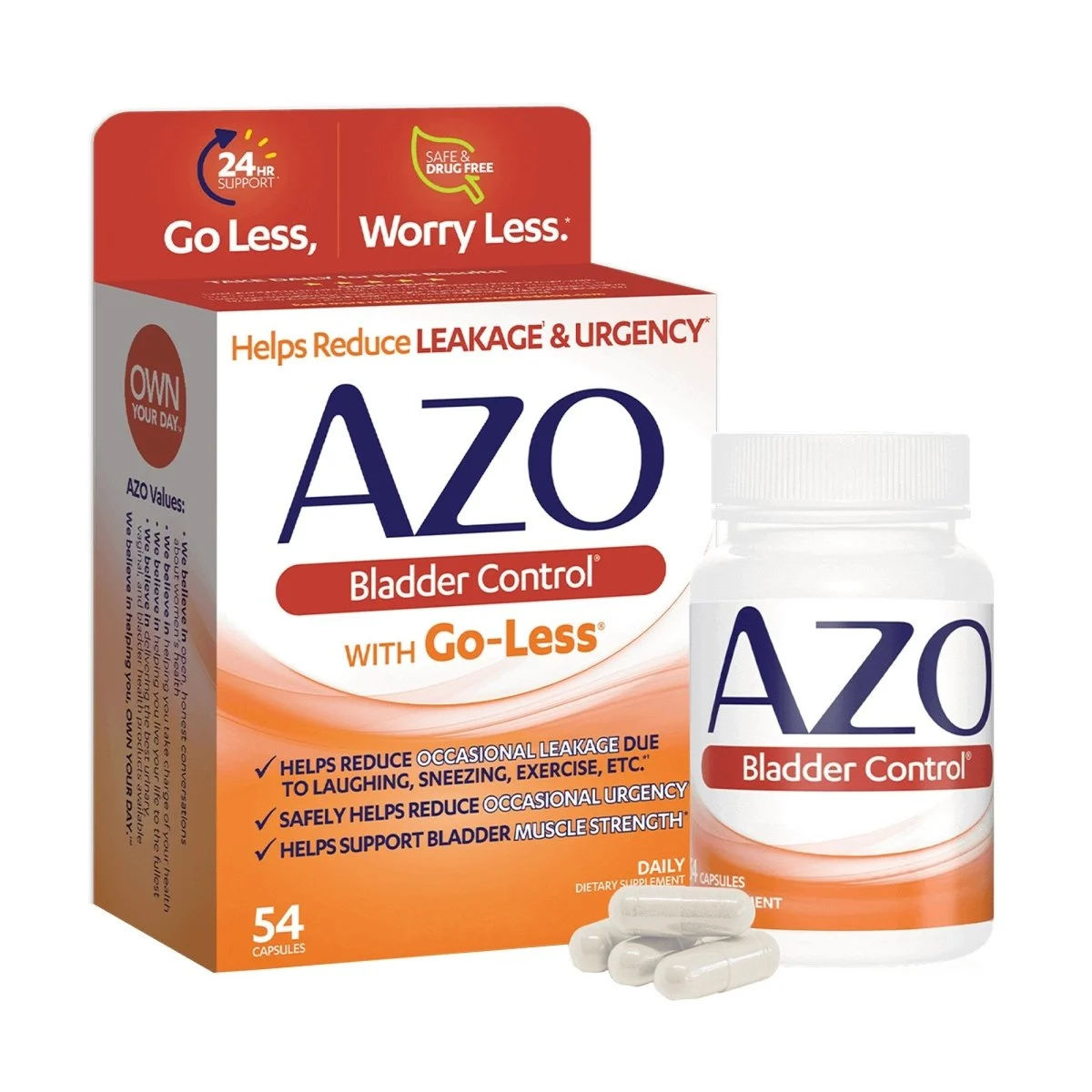 AZO Bladder Control With Go Less Capsules