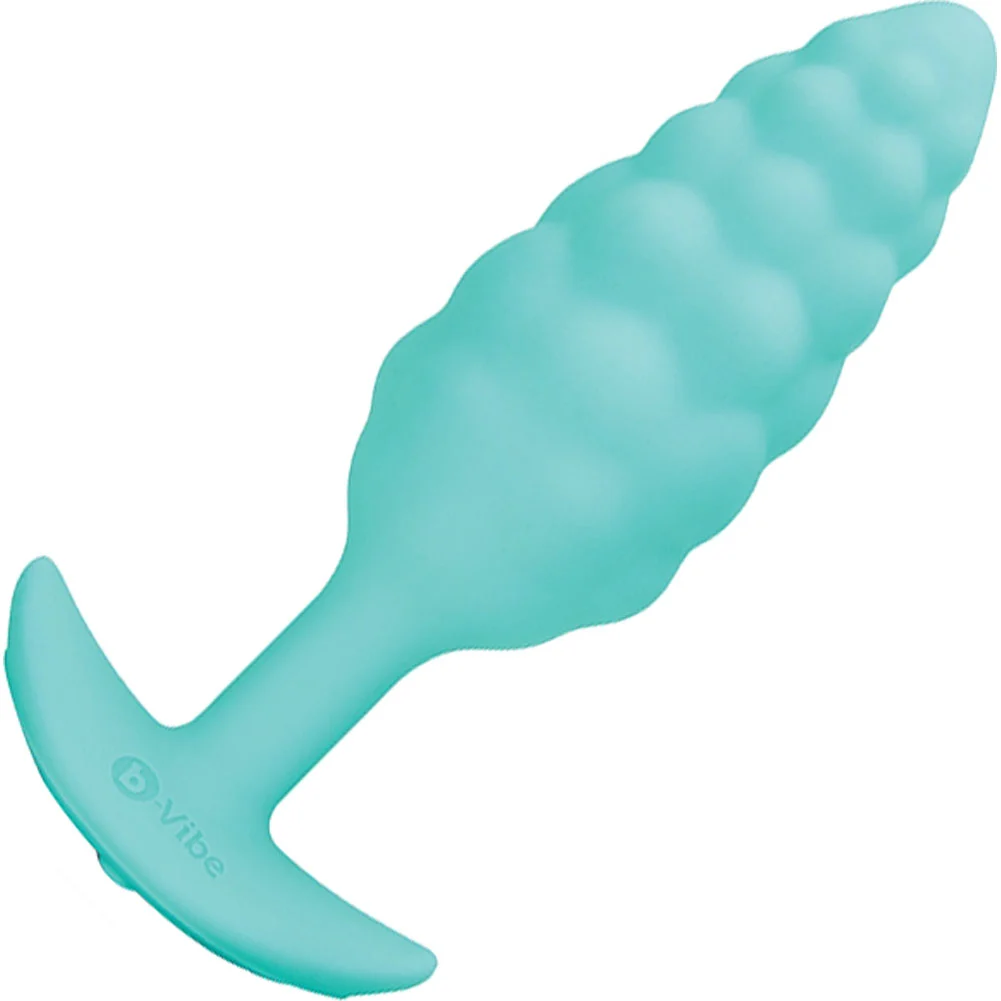 b-Vibe Bump Texture Vibrating Butt Plug, 4", Mint