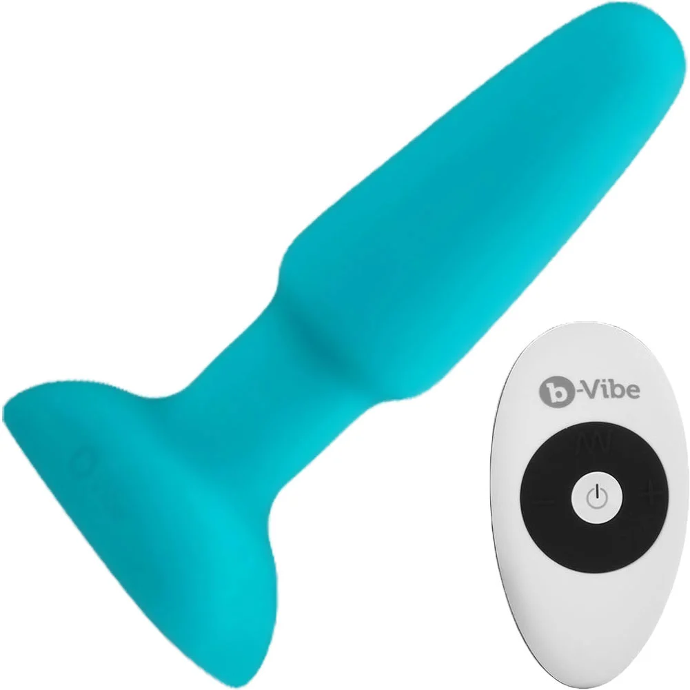 b-Vibe Rimming Anal Plug with Wireless Remote, 6", Teal
