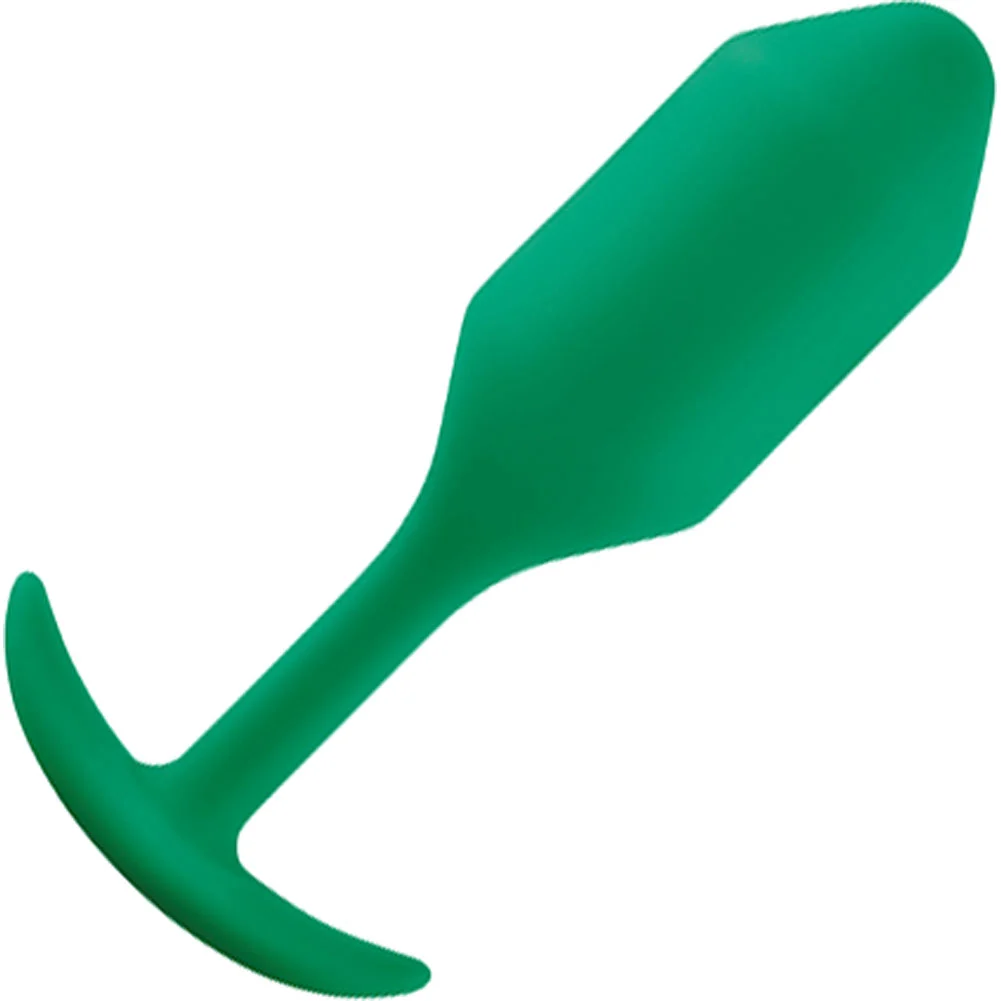 b-Vibe Snug Plug 2 Weighted Silicone Anal Toy, 4.1", Green