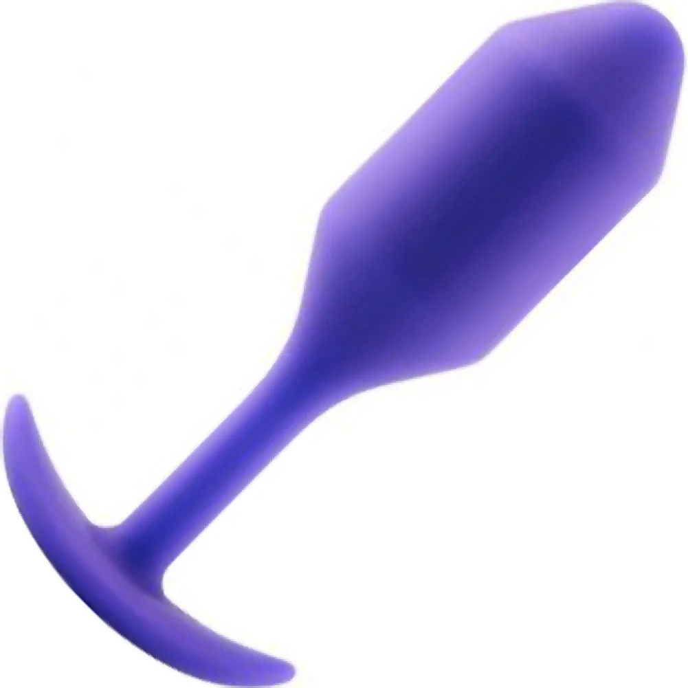 b-Vibe Snug Plug 2 Weighted Silicone Anal Toy, 4.1", Purple