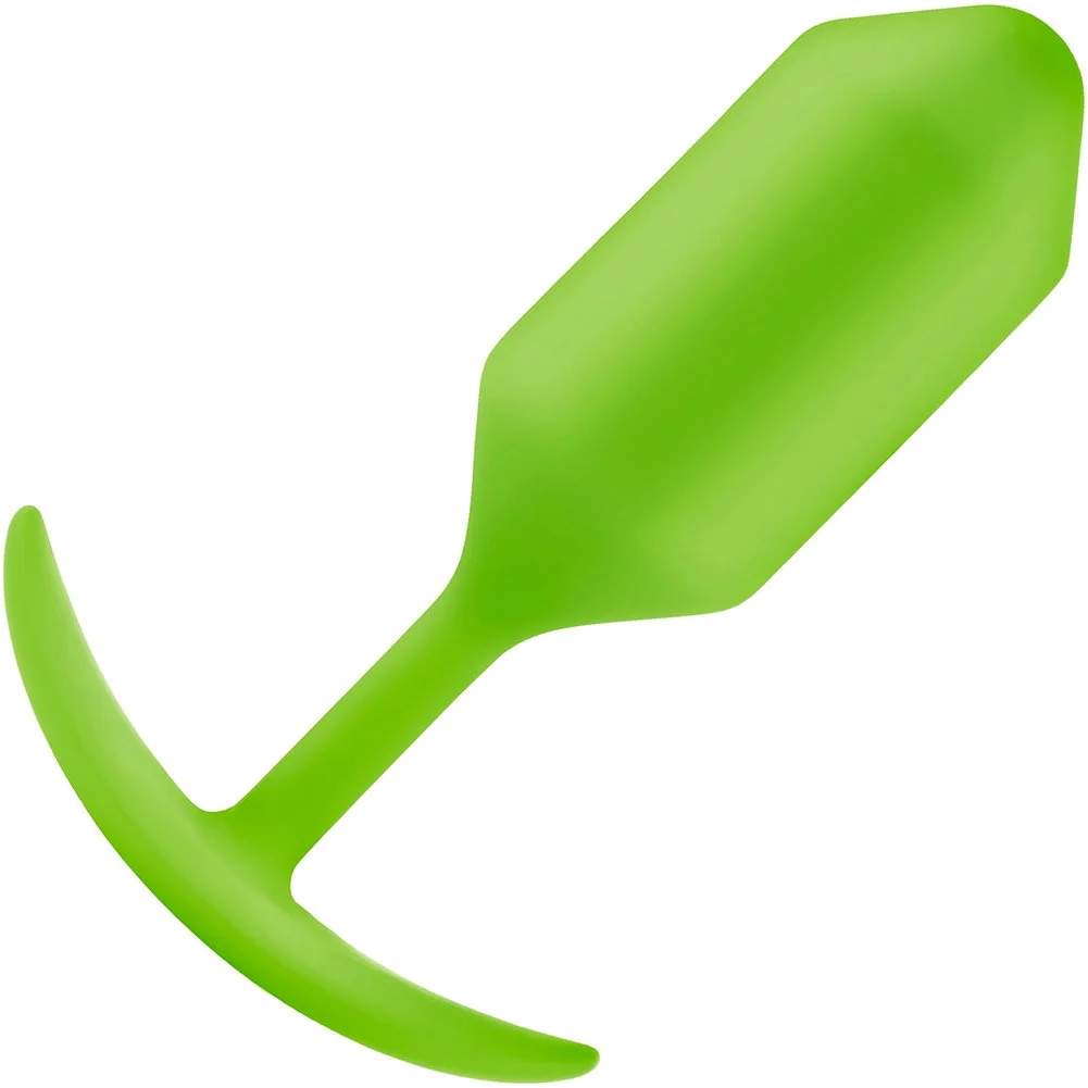 b-Vibe Snug Plug 3 Weighted Silicone Anal Toy, 4.7", Lime