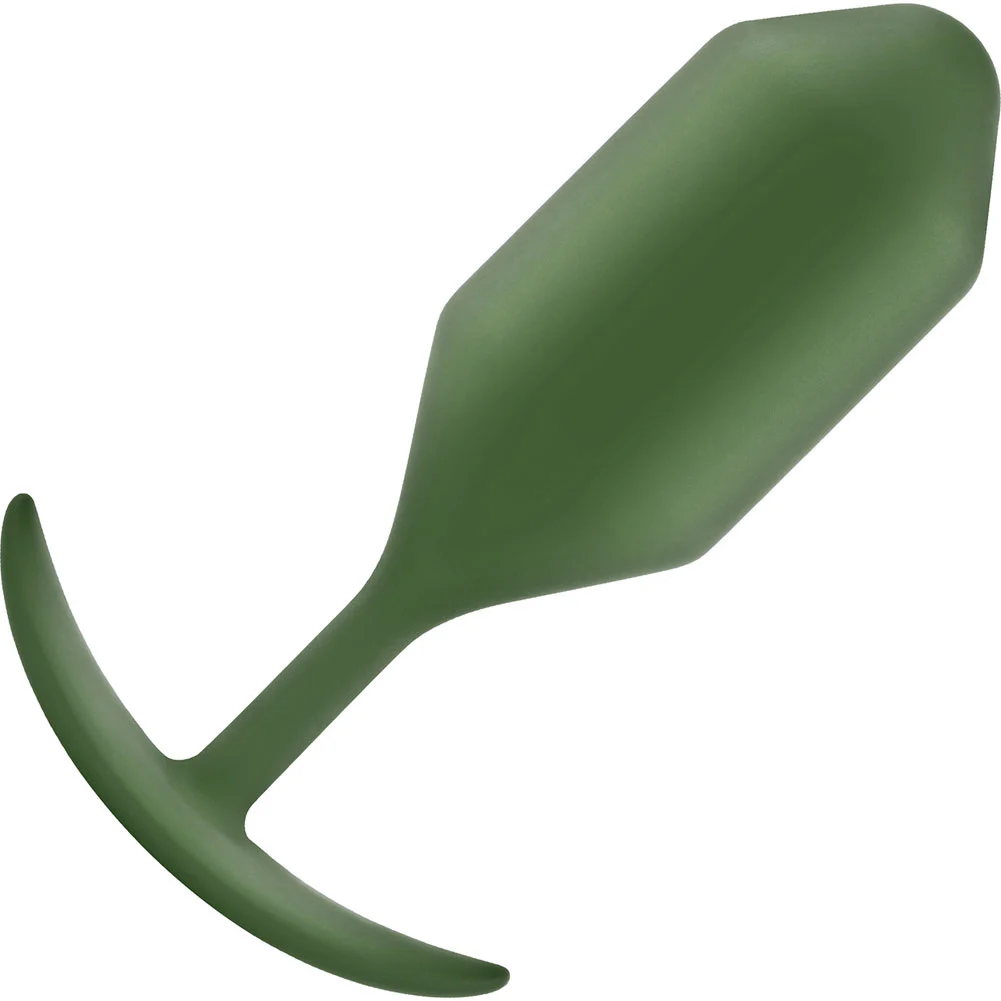 b-Vibe Snug Plug 4 Weighted Silicone Anal Toy, 5.2", Army