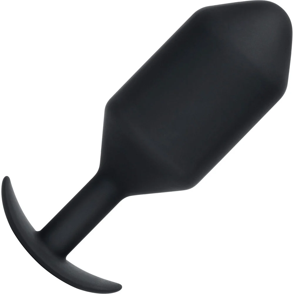 b-Vibe Snug Plug 7 Weighted Silicone Anal Toy, 6.85", Black