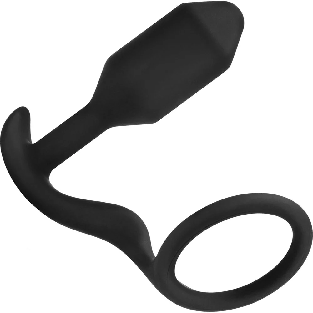 b-Vibe Snug & Tug Weighted Butt Plug, 4.5", Black
