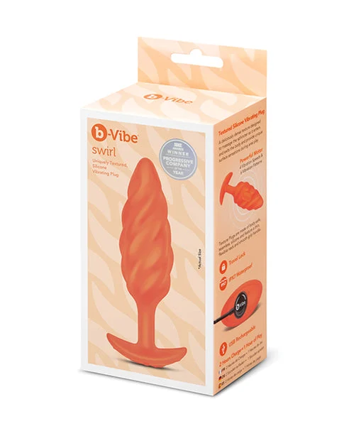 B-vibe Swirl Texture Plug - Orange