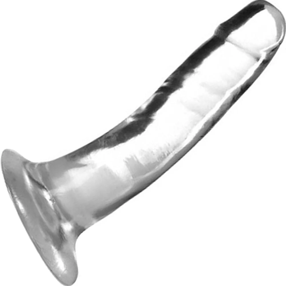 B Yours Plus Hard n Happy Transparent Dildo with Suction Cup, 5.5", Clear