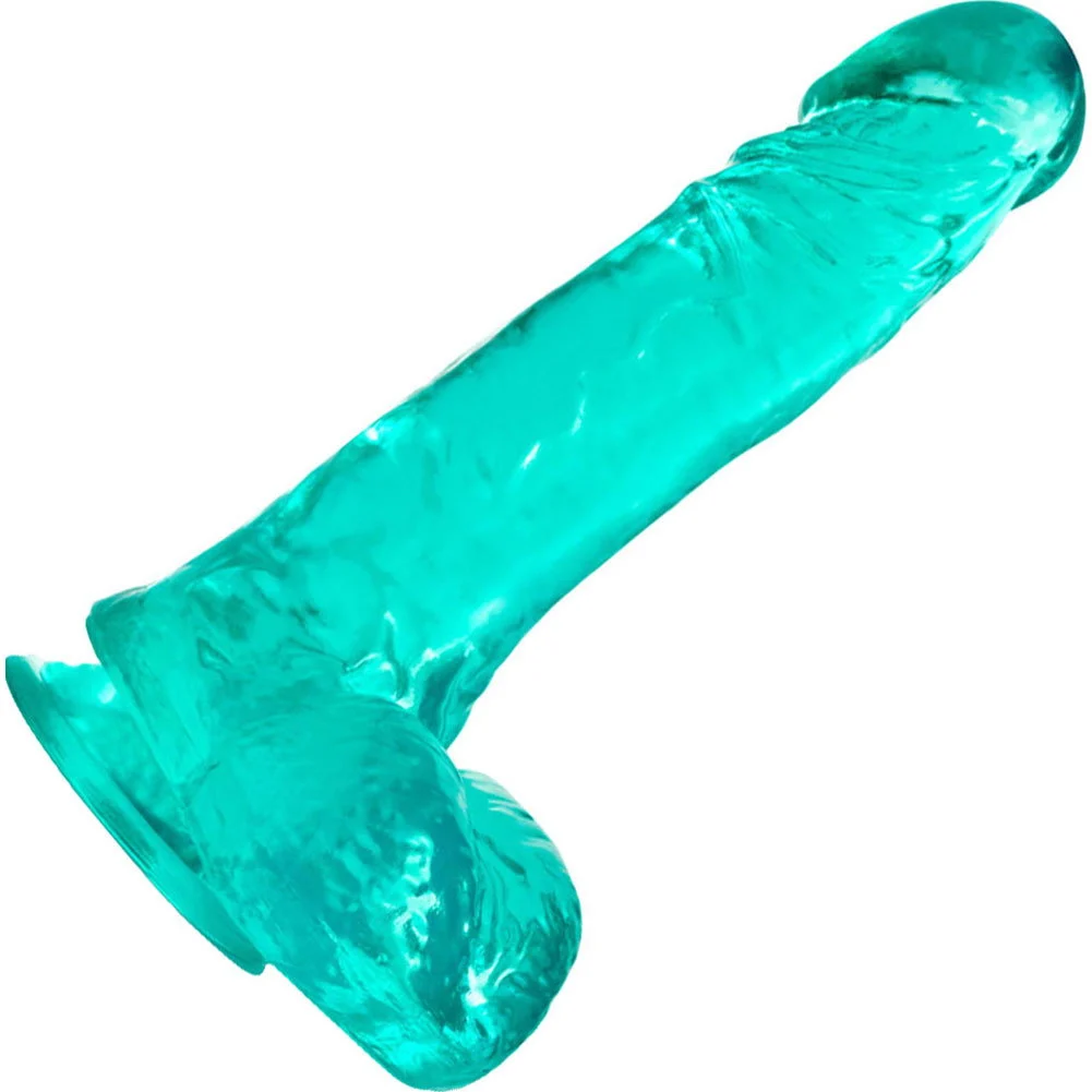 B Yours Plus Ram n Jam Dildo with Suction Cup Base, 8", Teal