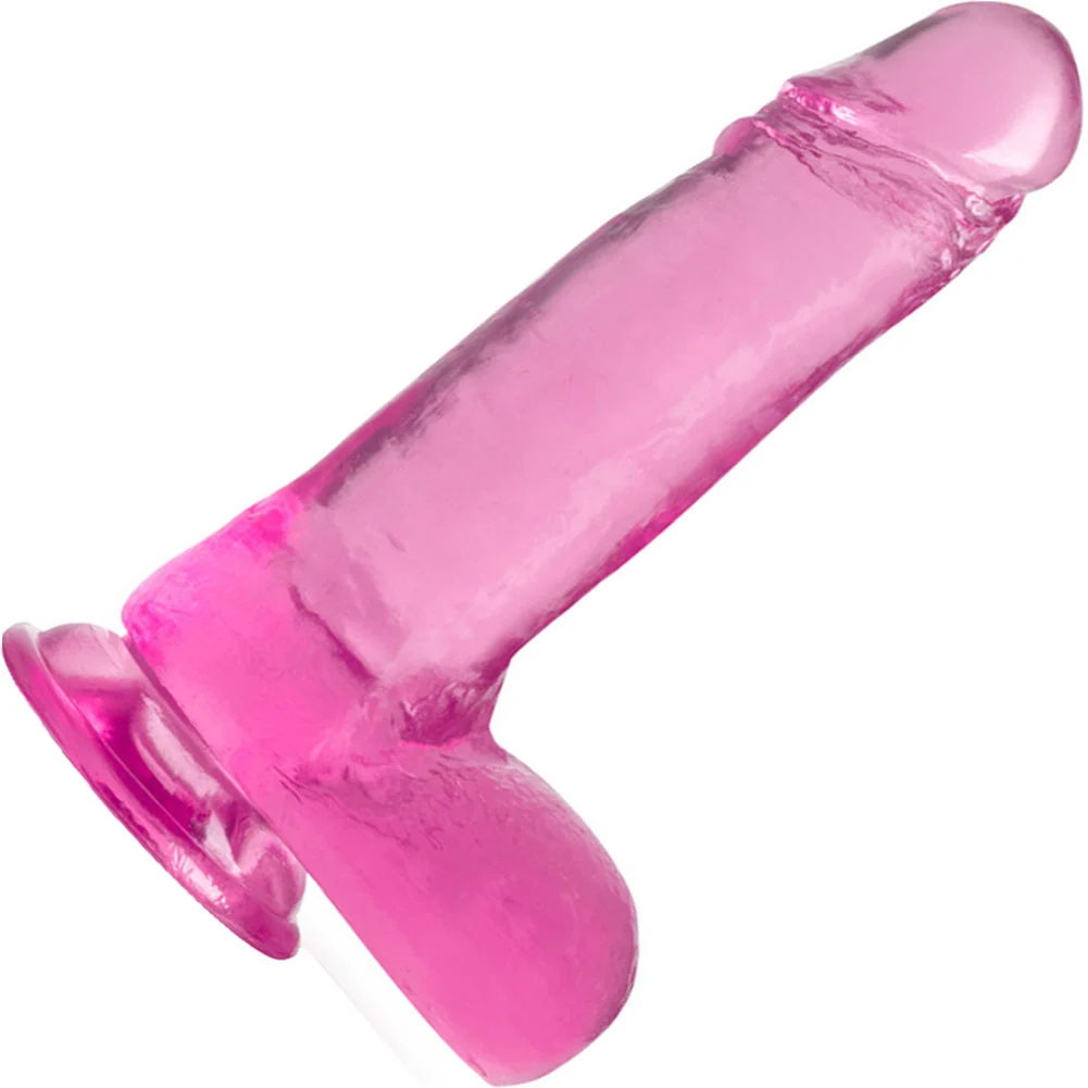 B Yours Plus Rock n Roll Dildo with Suction Cup Base, 7", Pink
