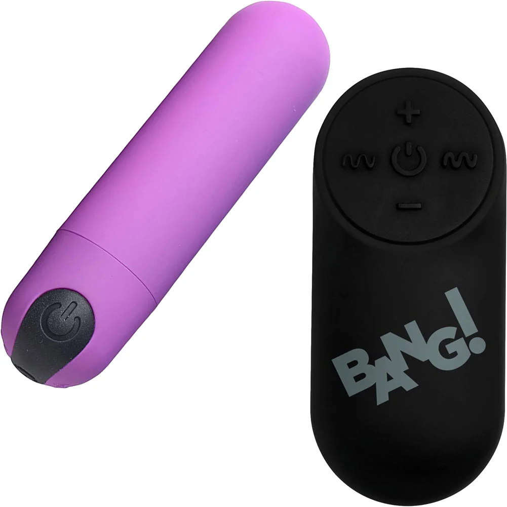 Bang Vibrating Silicone Bullet with Remote Control, 3", Purple