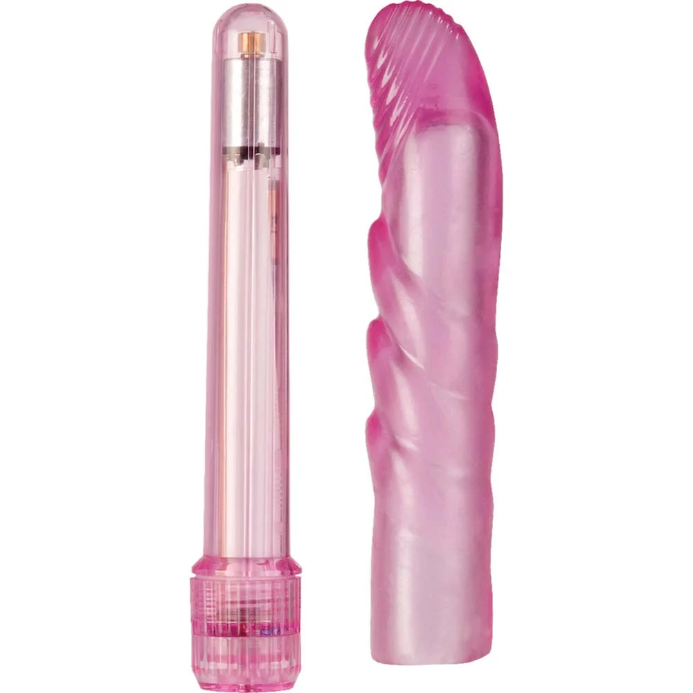 Basic Essentials Slim Softee G-Spot Vibrator, 6.5", Pink