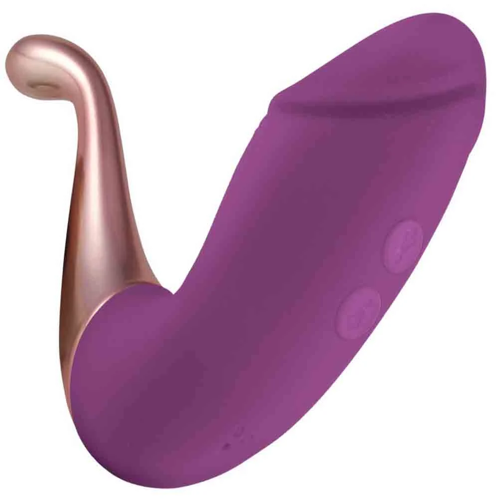 The Beat Double Pleasure Rechargeable Female Stimulator, 3.5", Purple