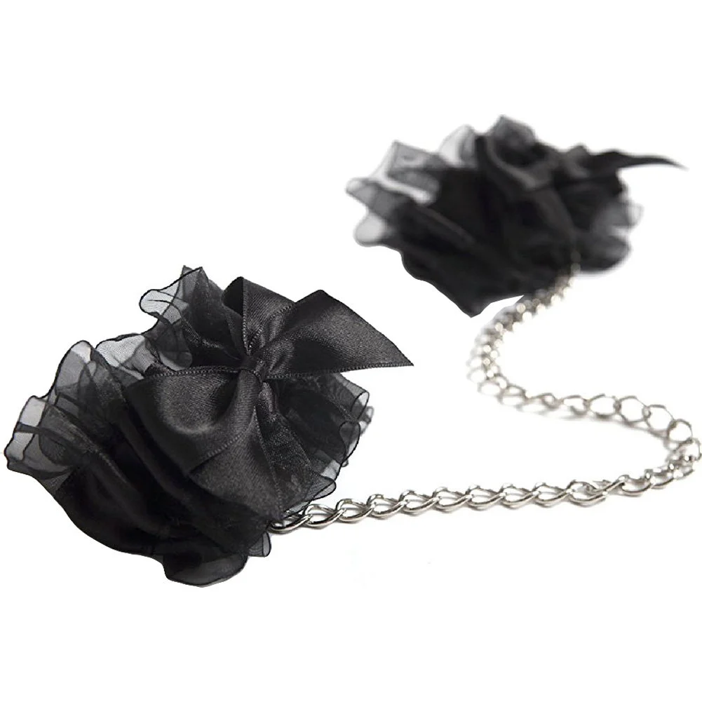 Bijoux Indiscrets Frou Frou Organza Handcuffs, Black