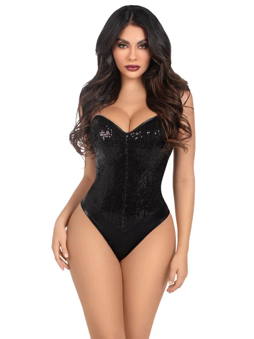 Black Sequin Bodysuit