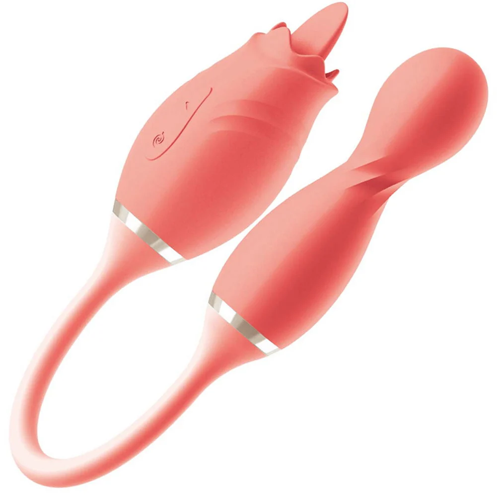 Blaze Exciter Dual Action Tongue Vibrator, 14", Coral
