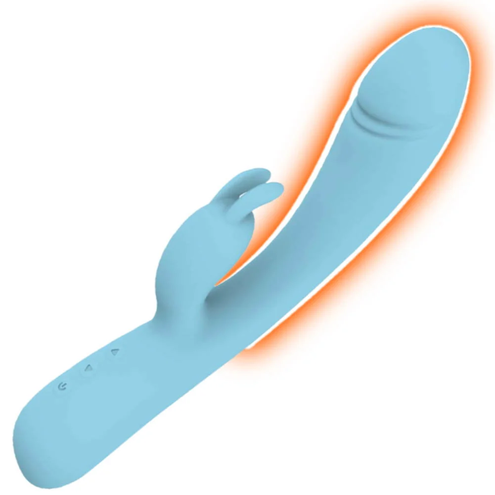 Blaze Heat Up Bunny Dual Action Massager, 8.75", Blue