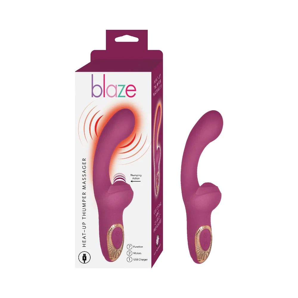 Blaze Heat-Up Thumper Massager-Eggplant