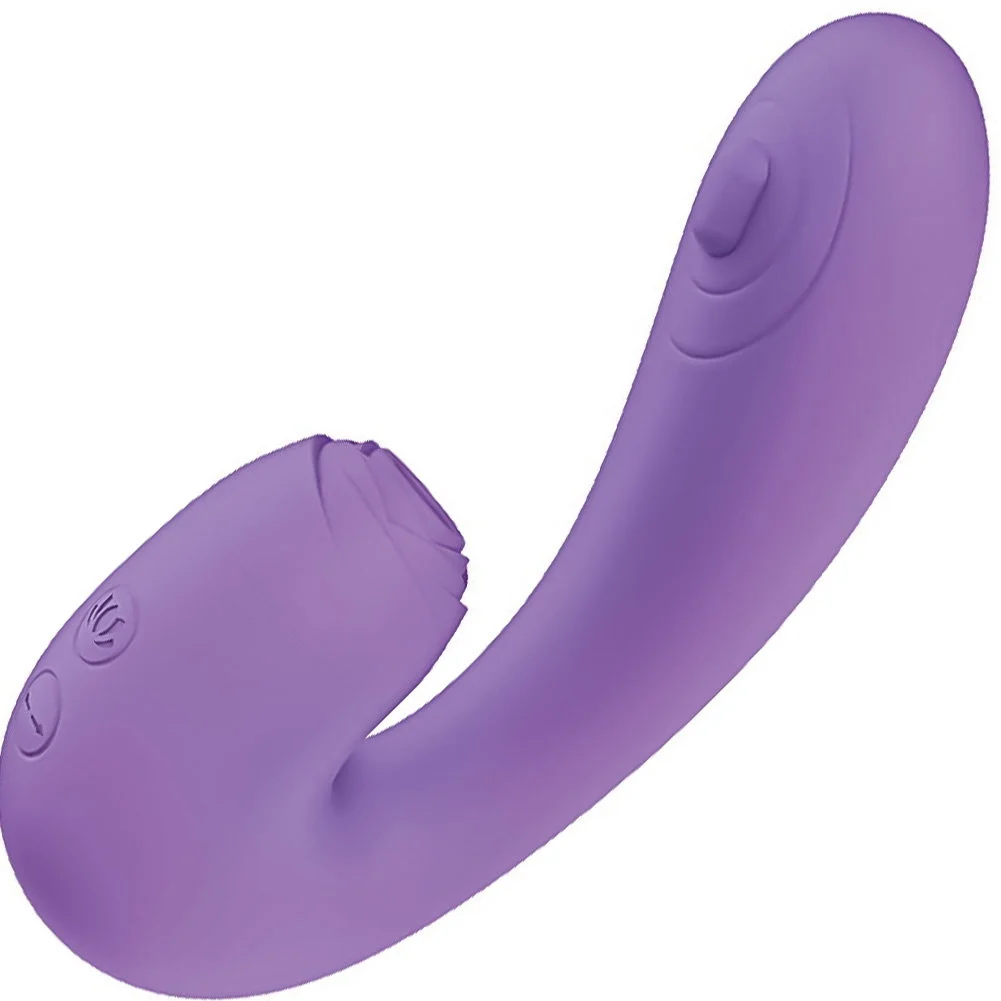 Blaze Suction Thumper Dual Action Personal Vibrator, 6", Lavender
