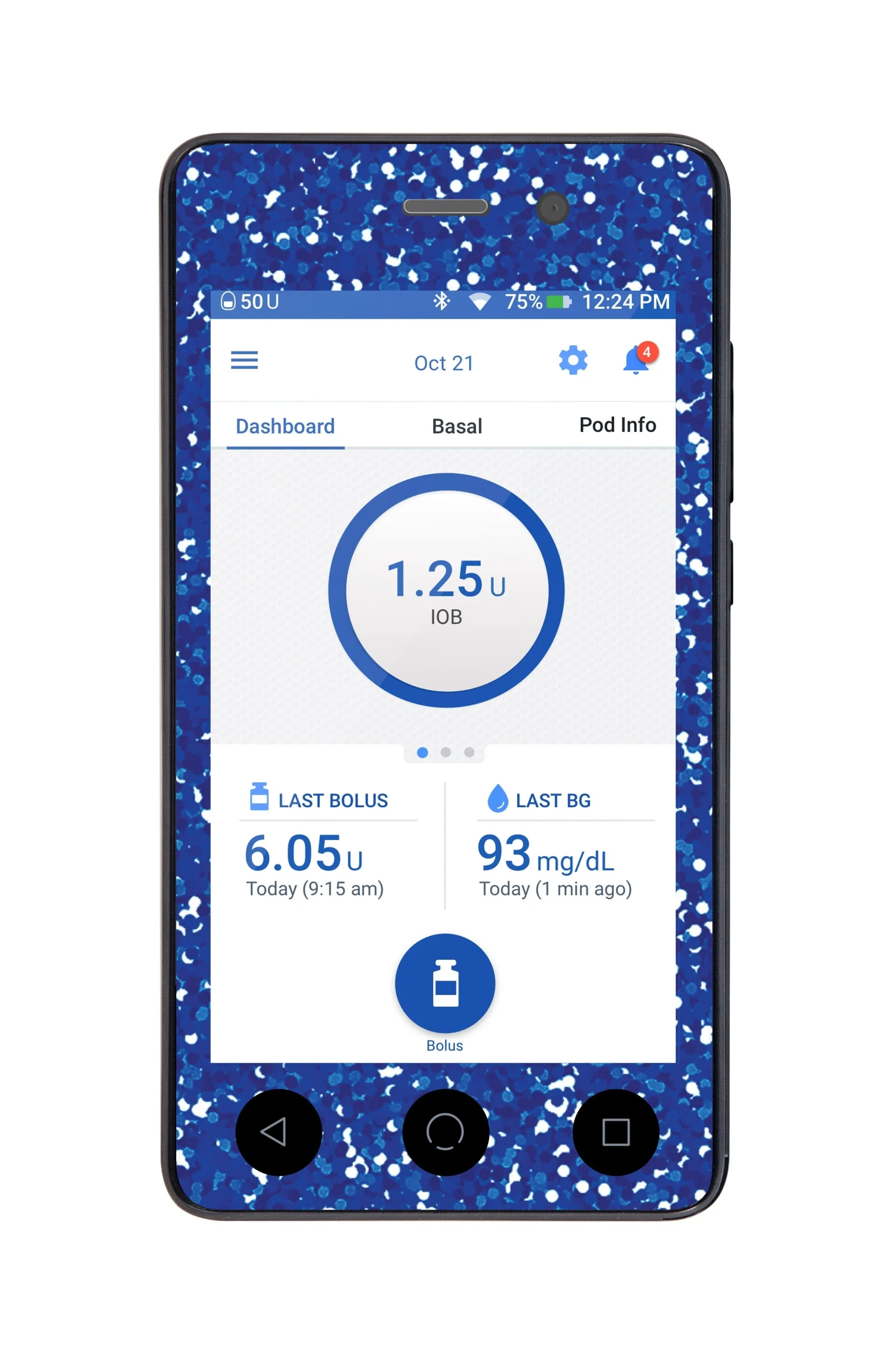 Blue Confetti Sticker for Omnipod DASH PDM – Pump Peelz