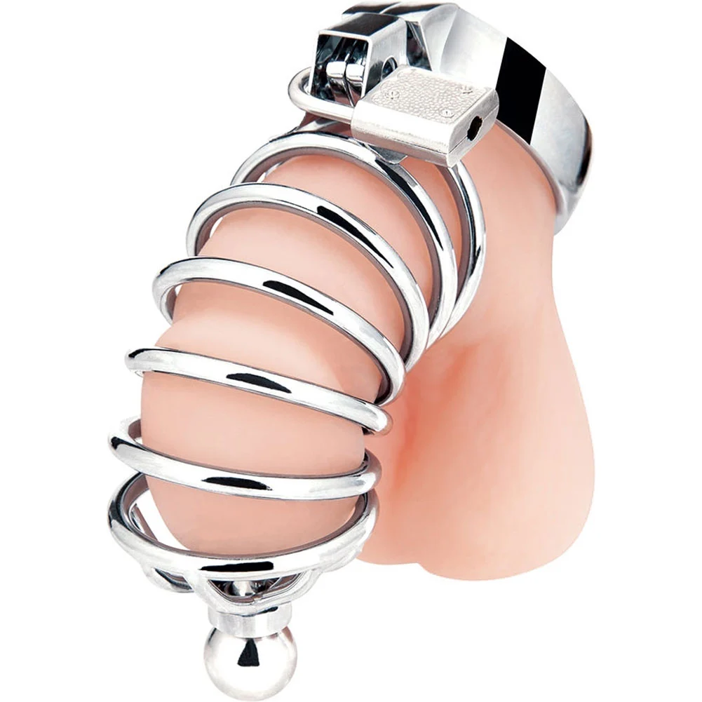Blue Line Urethral Play Matal Penis Cage, Silver