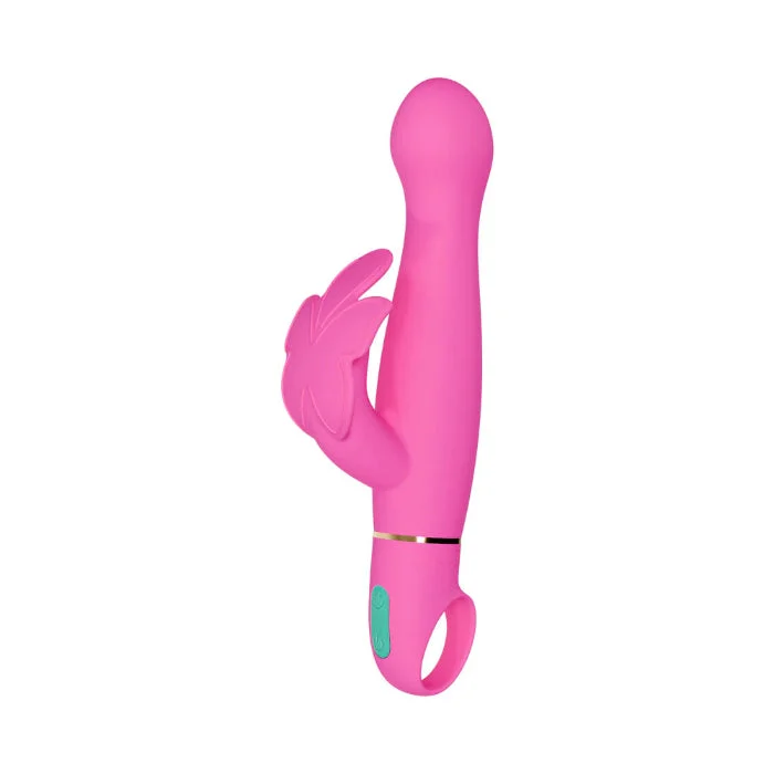 Blush Aria Naughty AF 2.0 Powerful Rechargeable Dual Stimulator Rabbit Style Vibrator With Loop Handle